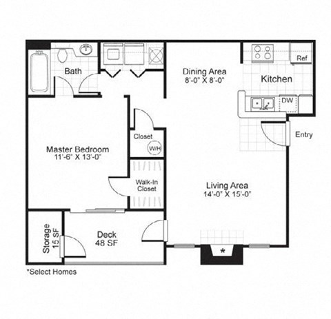 1 bed 1 bath B at Paces Pointe Apartment Homes, Matthews, 28105